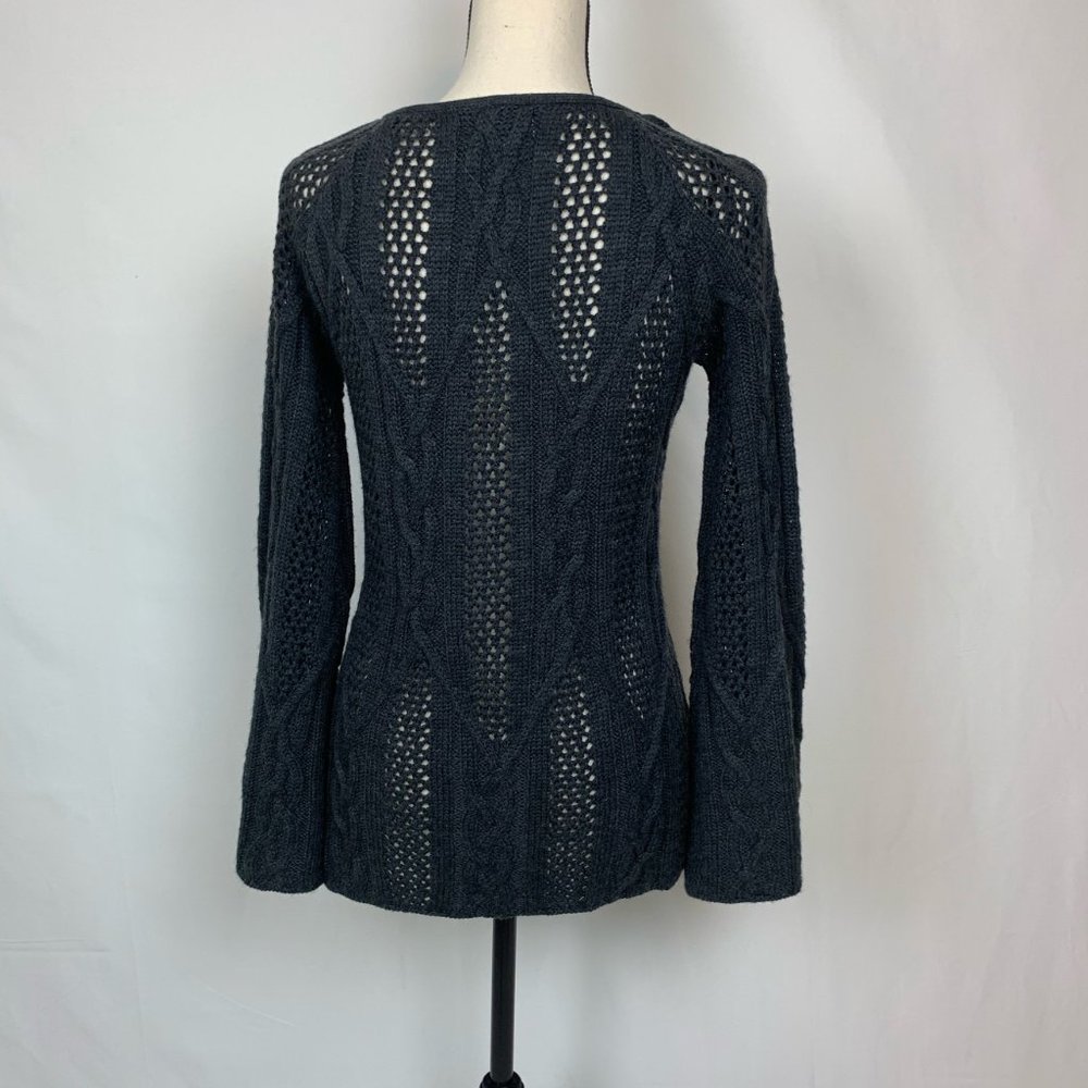 Kenar Wool Blend Faux Fur Collar Cardigan Sz S - Picture 7 of 7
